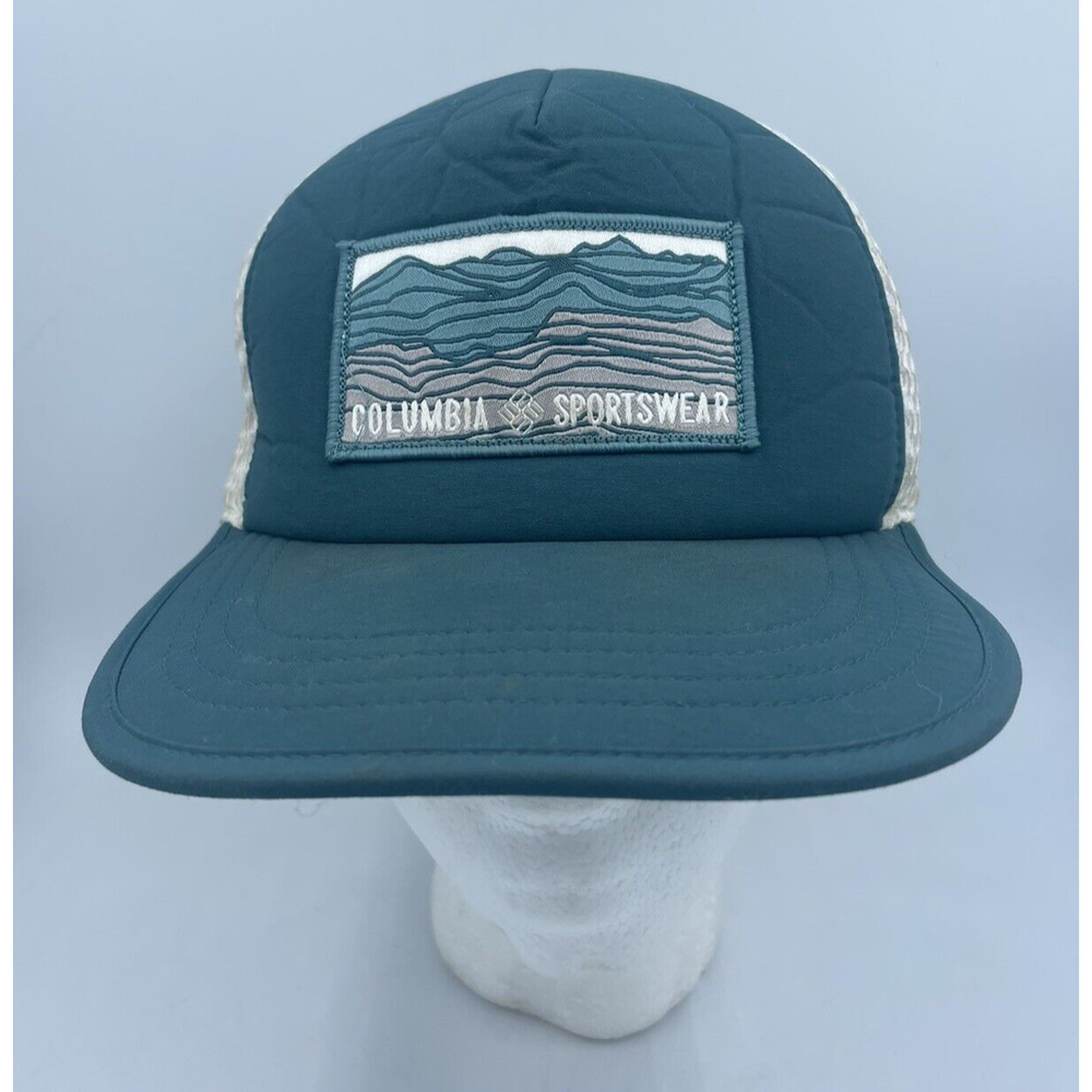 Columbia Sportswear Hat Cap Strapback Flexfit 110 Patch Blue White OSFA READ